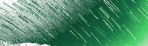 Star trails circling over a dark landscape, rendered as a green dither