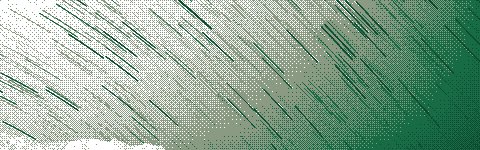 Star trails circling over a dark landscape, rendered as a green dither